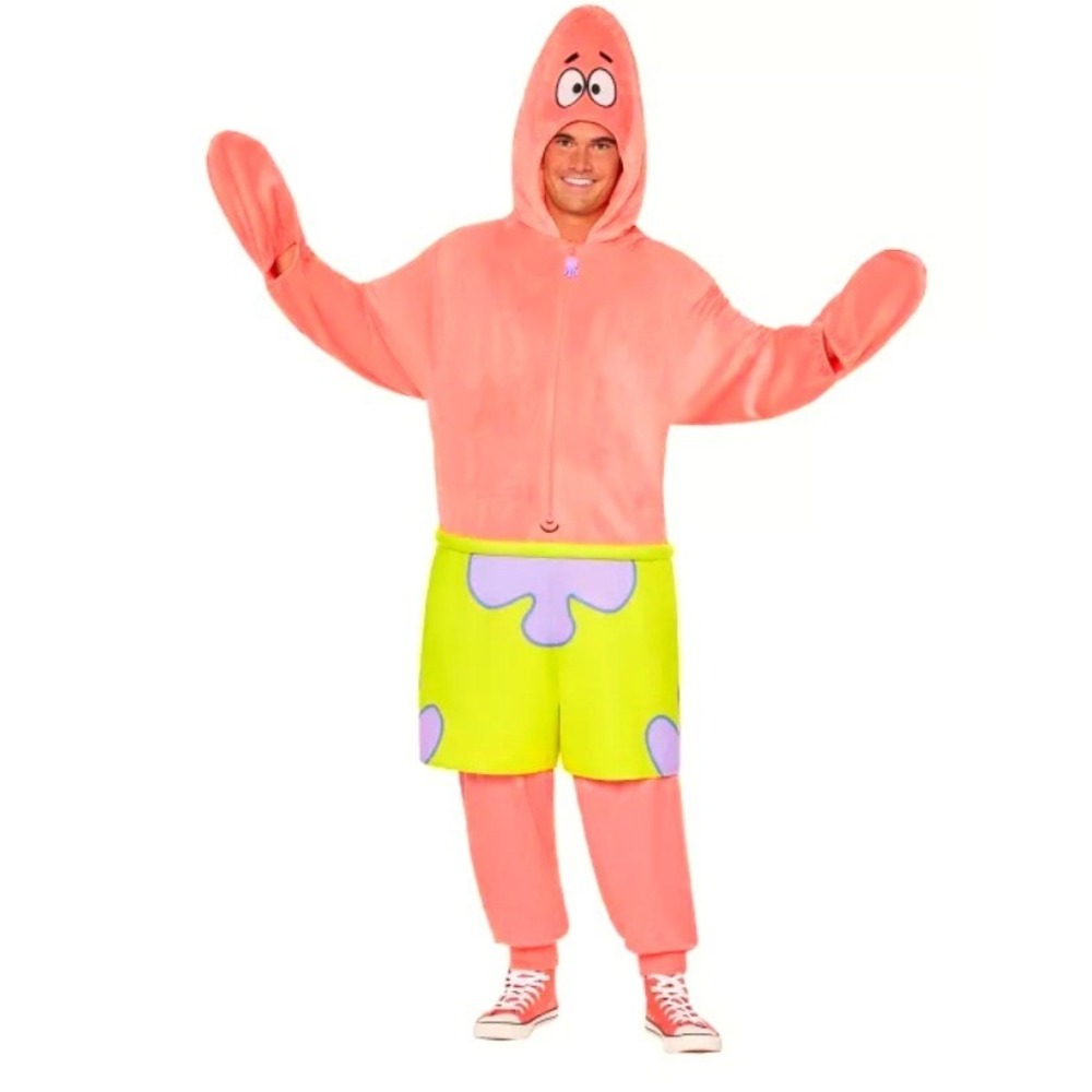 SpongeBob SquarePants Patrick Star Adult Halloween Costume S/M Jumpsuit Cosplay